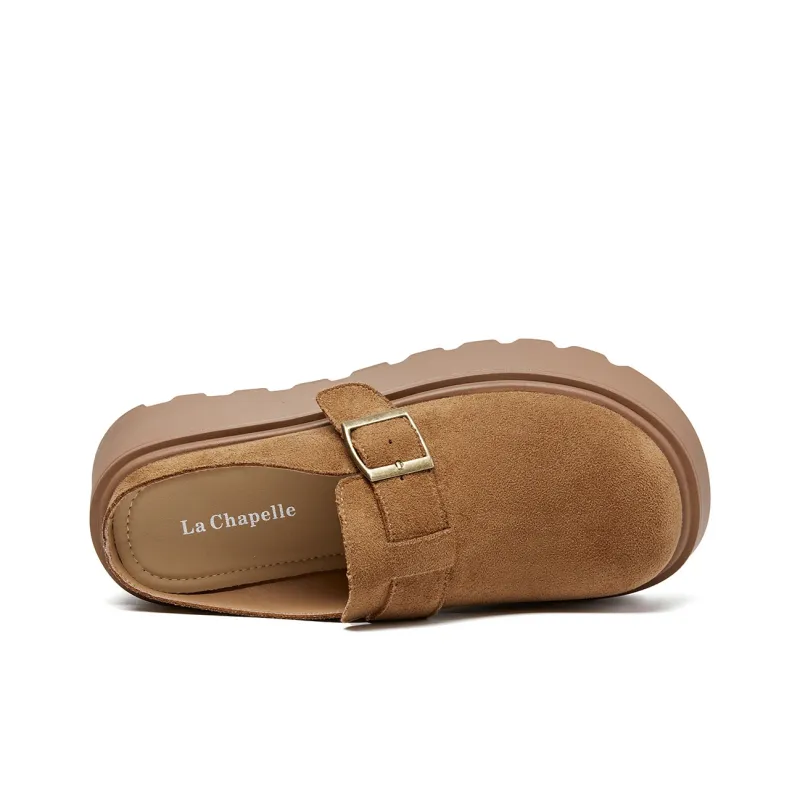 La Chapelle Abrasion Resistant Closed Toe Birkenstock Slippers Women's Yellow-3
