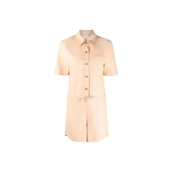 NANUSHKA Vegan-leather Short-sleeve Playsuit