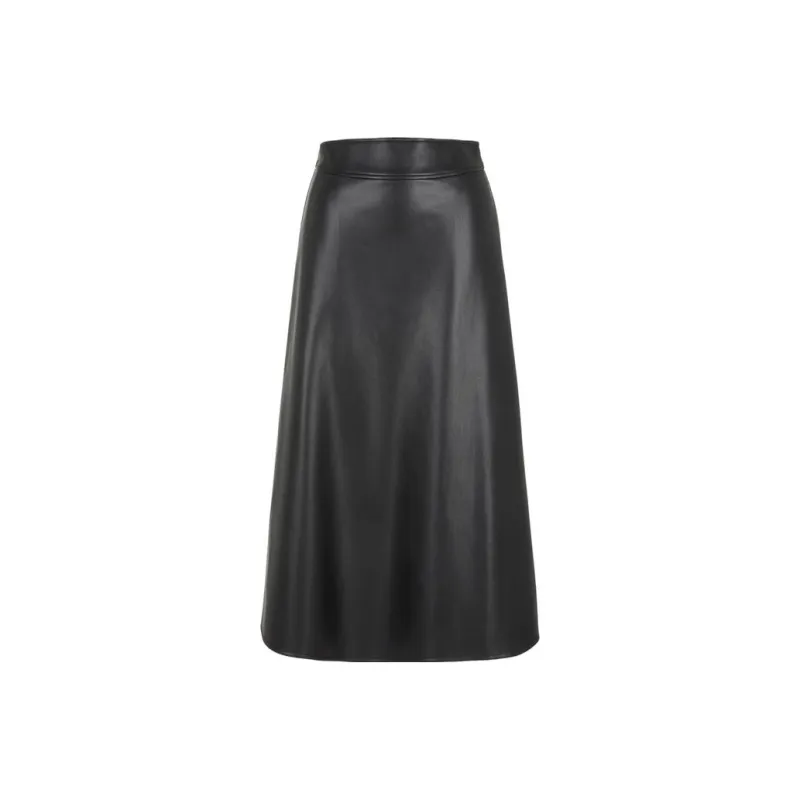 ARMANI EXCHANGE FW23 Leather Long Skirt Women's Black-0