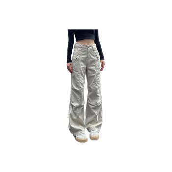 BENGEN Casual Pants Unisex Apricot