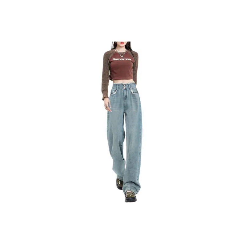 Weixi Jeans Women's Cool Tea Blue-0