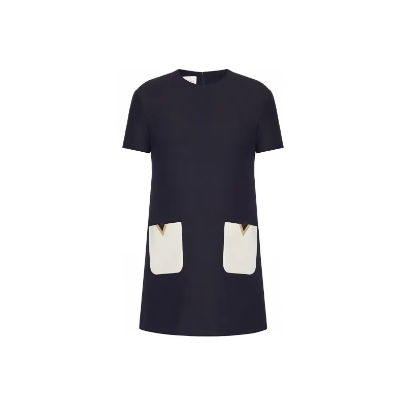 Valentino Short Sleeved Dresses Women's Black-0