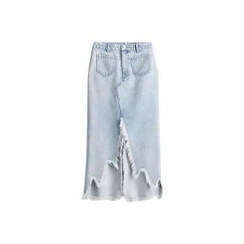 H&M Denim Long Skirts Women's Light Denim Blue