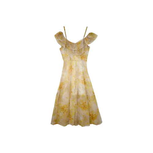 Icicofficial Short-Sleeved Dresses Women's Yellow