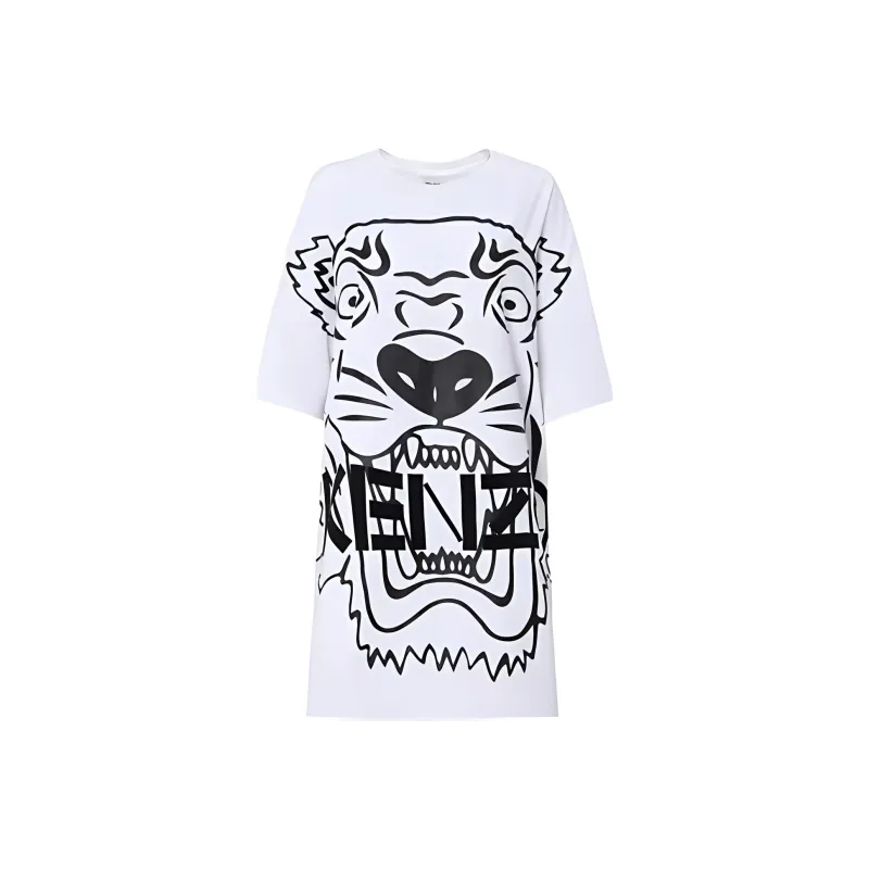 KENZO Short Sleeved Dresses Women's White-0
