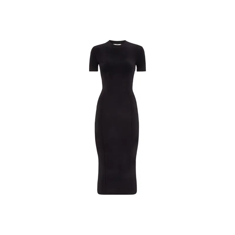 FENDI X Skims Velvet Knit Midi Dress Black-0