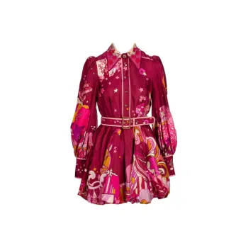 Zimmermann FW21 Long Sleeved Dress Women's Rose Red