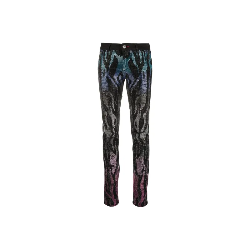 PHILIPP PLEIN Embellished Zebra Pattern Jeggings-0
