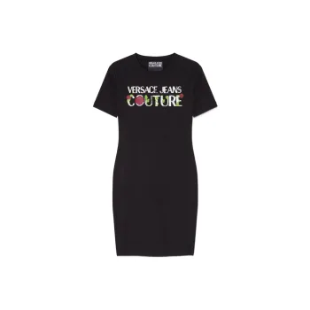 VERSACE JEANS COUTURE SS23 Short Sleeved Dresses Women's Black