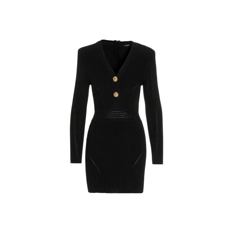 BALMAIN Ribbed knit Mini Dress-0