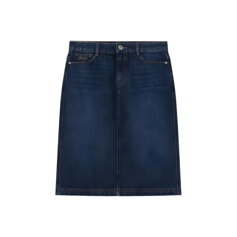 HAZZYS Denim Long Skirts Women's Navy Blue-0
