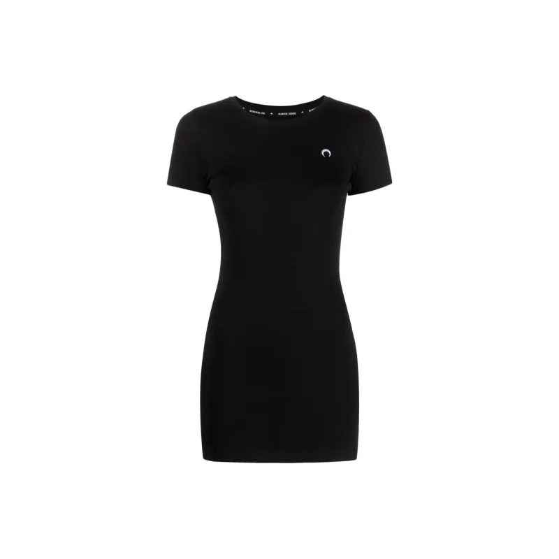 Marine Serre Fine ribbed Organic Cotton T shirt Dress-0