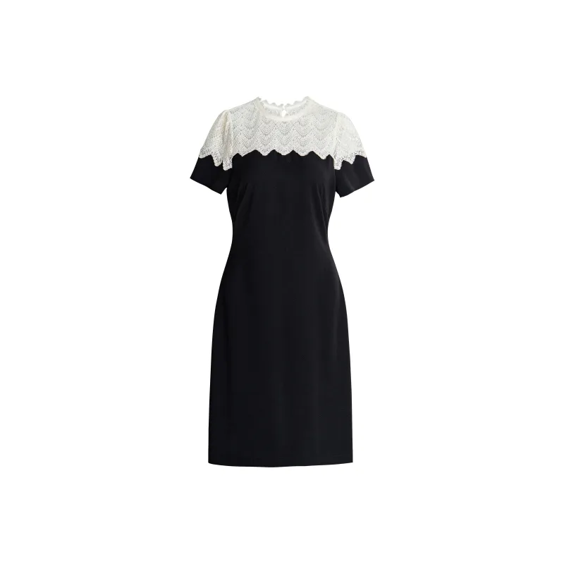 ROEYSHOUSE Short Sleeved Dresses Women's Black-0