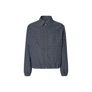 FENDI FF jacquard Denim Bomber Jacket