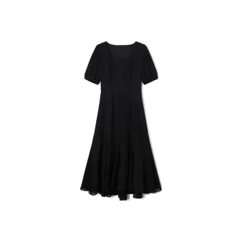 TKY SHOP Short Sleeved Dresses Women's Elegant Black