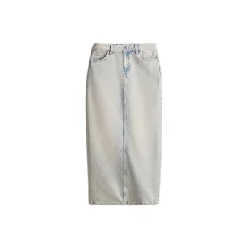 H&M Denim Long Skirts Women's Light Denim Blue