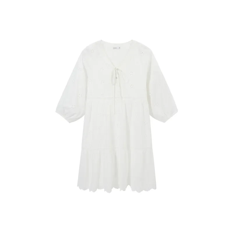 Hotwind Short-Sleeved Dresses Women's White-0