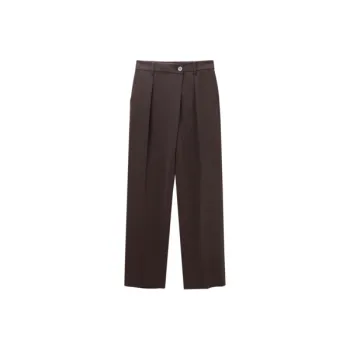 OVV Casual Pants Women's Dark Brown Solid Color C2