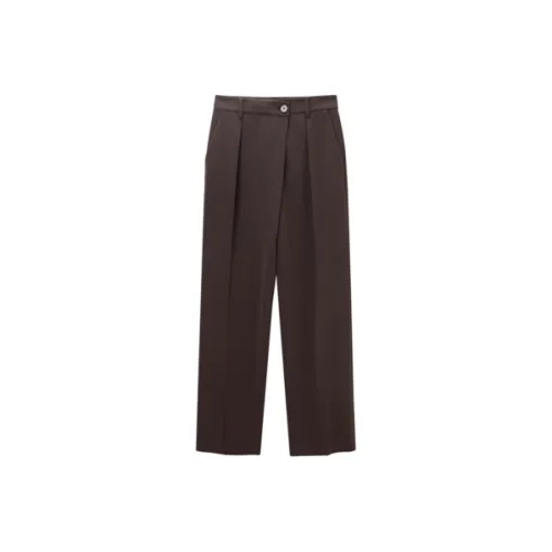 OVV Casual Pants Women's Dark Brown Solid Color C2