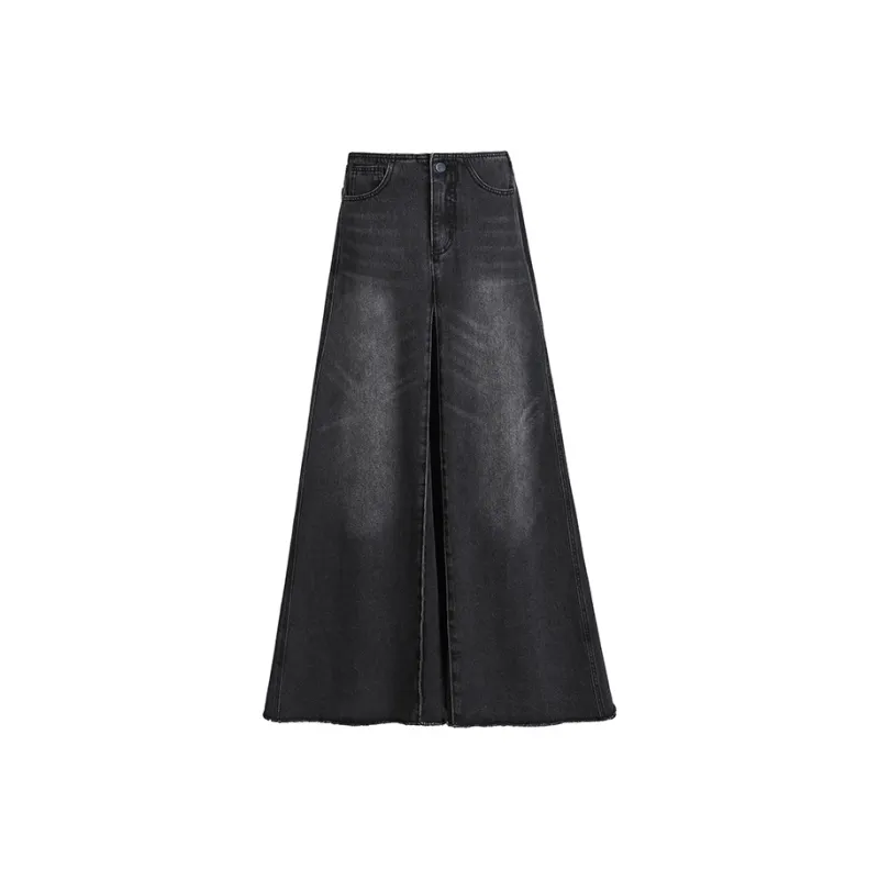 Wen Shan Denim Long Skirt Women's-0