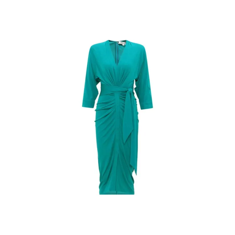 DVF Diane Von Furstenberg Long-Sleeved Dresses Women's Emerald Green-0