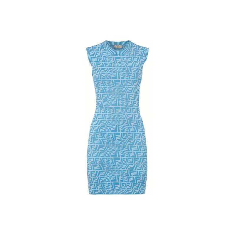 FENDI Sleeveless Dress Women's Light Blue-0