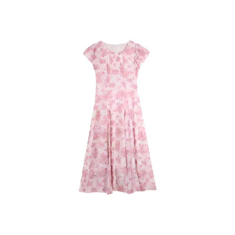 SOLIGHTER Short Sleeved Dress Women's Rose Pink-0