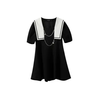YUMOMO STAR Short Sleeved Dresses Women's Black