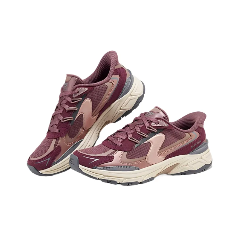 Skechers SPORT WOMENS Low Top Chunky Sneakers Women's Burgundy-2
