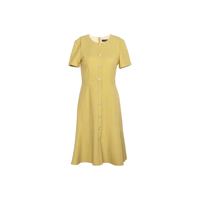 ROEYSHOUSE Short Sleeved Dress Women's Yellow-0