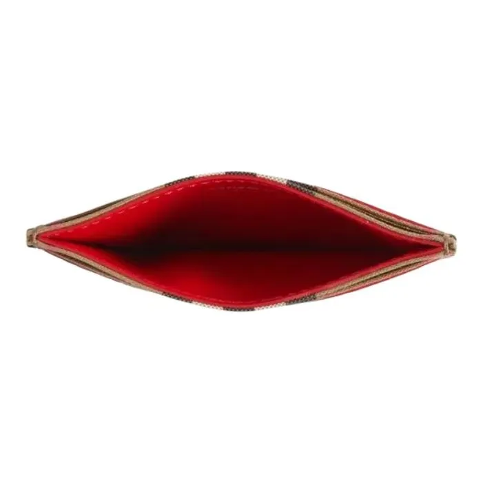 Burberry Calfskin Card Holder Men's Red & Brown-2