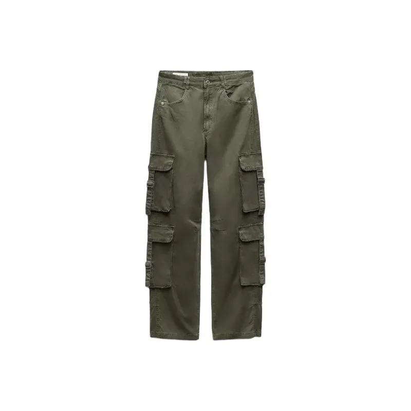 ZARA Cargo Pants Women's Khaki-0