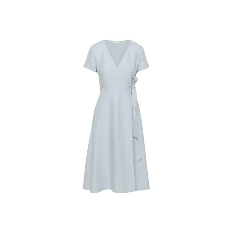 ARITZIA Babaton Dern Linen Dress Short-Sleeved Dresses Women's Dew Blue-0