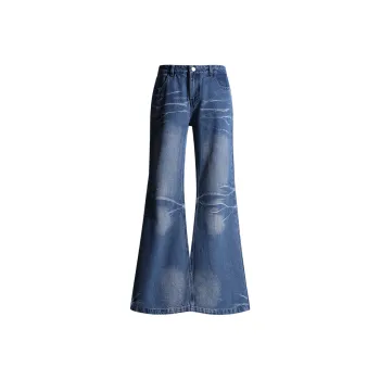 Wen Shan Jeans Women's Ice Fracture Blue