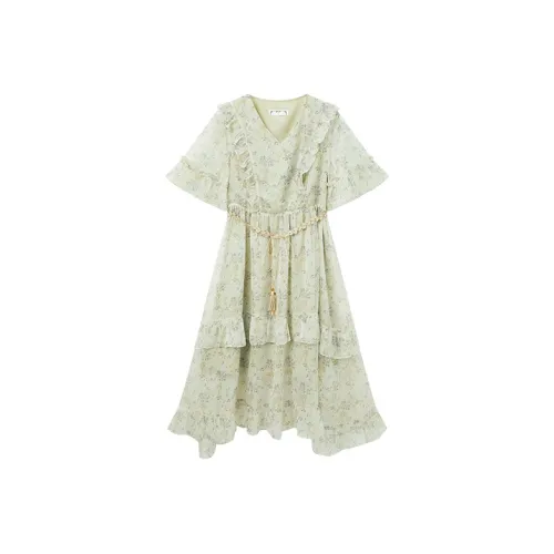 Pit Short-Sleeved Dresses Women's Green