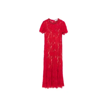 Self portrait Flower Lace Midi Dress