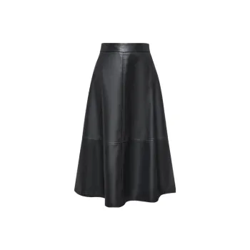 TAMMY TANGS Leather Long Skirts Women's Black