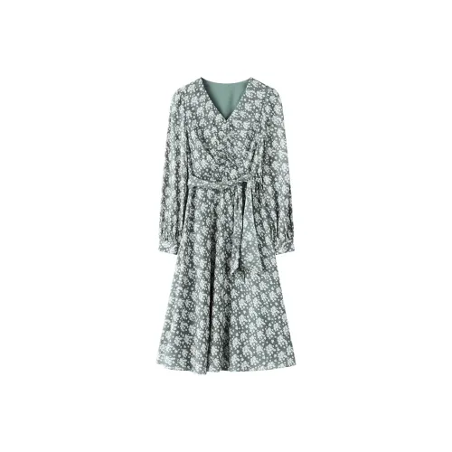 THE SEA LIFE Long Sleeved Dress Women's Shimmer Green