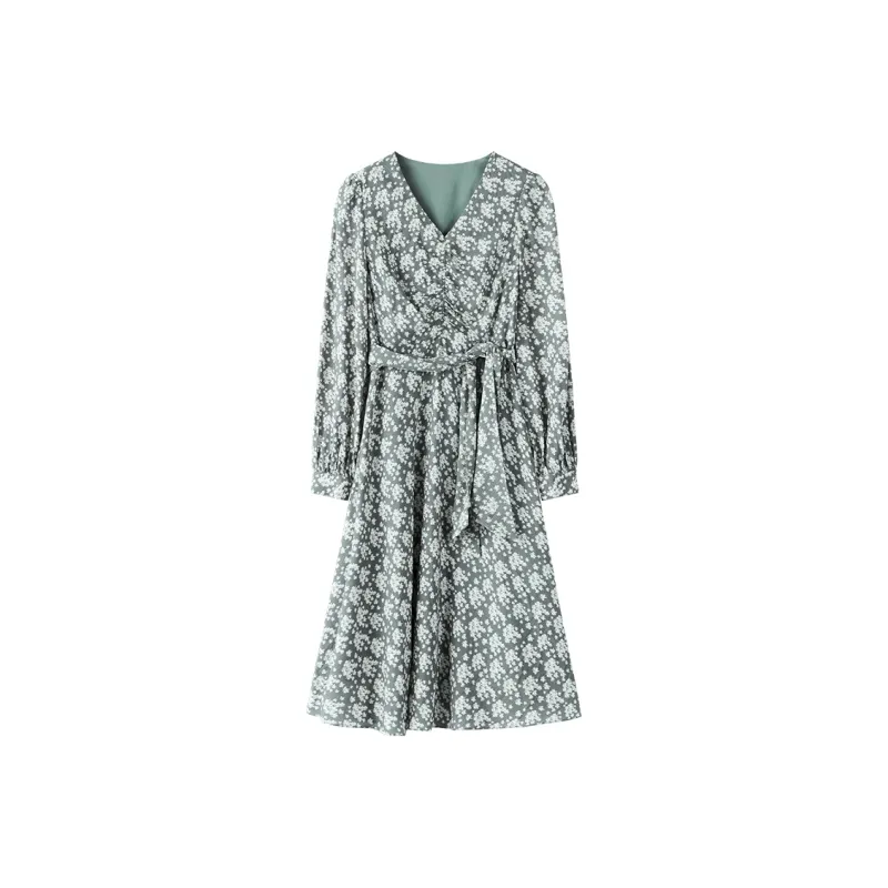 THE SEA LIFE Long Sleeved Dress Women's Shimmer Green-0
