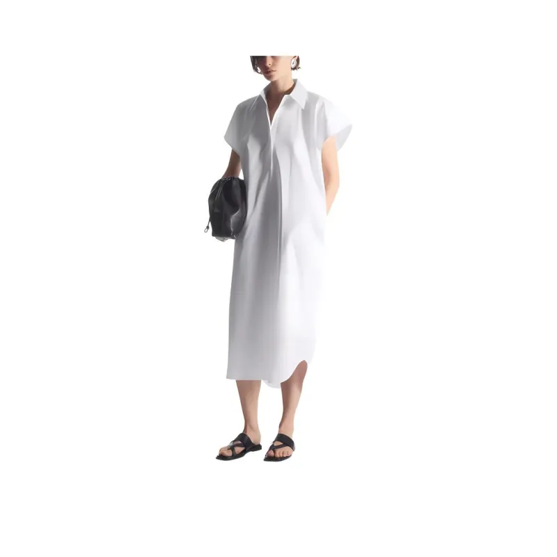 COS Short Sleeved Dress Women's White-0