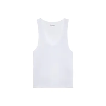 SAINT LAURENT Henley Sleeveless Tank Top
