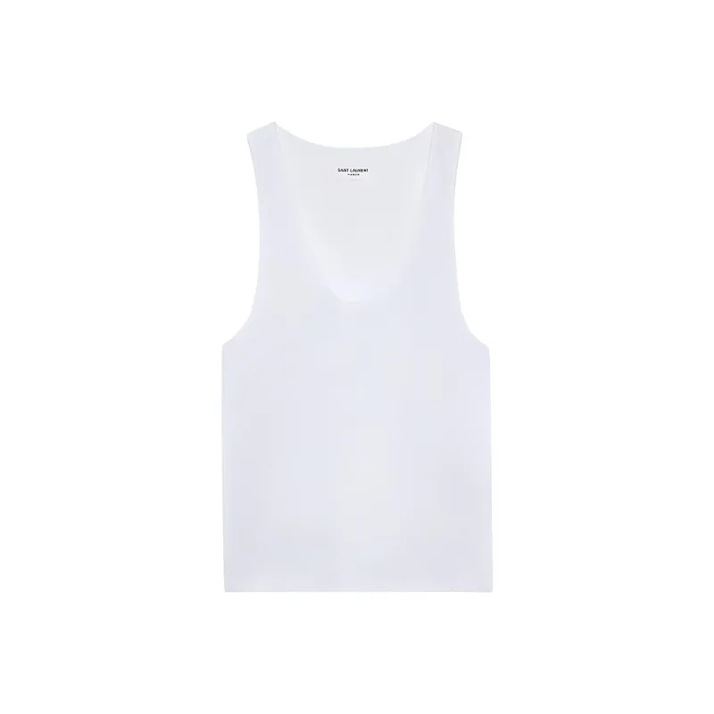SAINT LAURENT Henley Sleeveless Tank Top-0