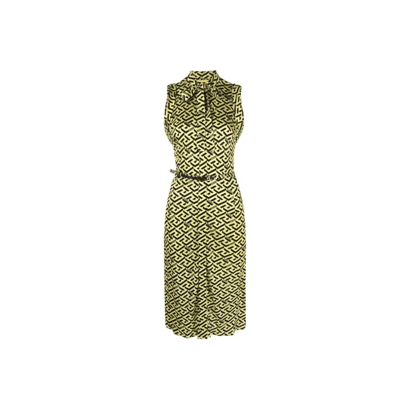 VERSACE Sleeveless Dresses Women's Yellow-0