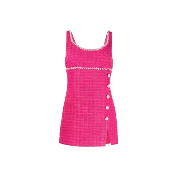 Self-portrait Crystal-embellished Bouclé Mini Dress