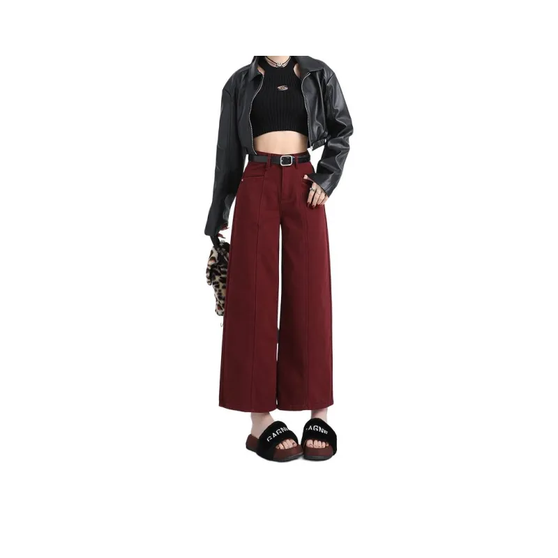 Wen Shan Jeans Women's Red Pants-0