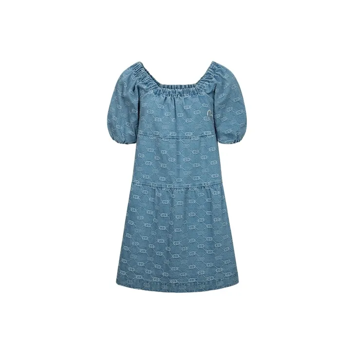 EVISU Dress Women's Denim Blue All Over-0