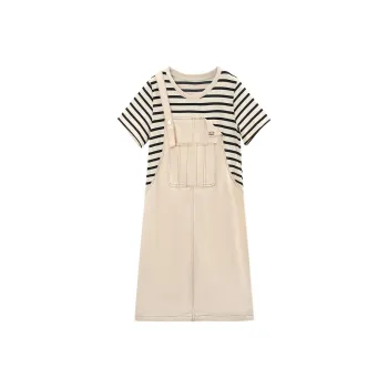 A Paradise For Awakening Short Sleeved Dresses Women's Beige Apricot