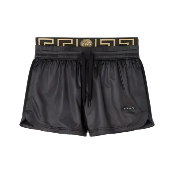 VERSACE Logo Patch Drawstring Shorts