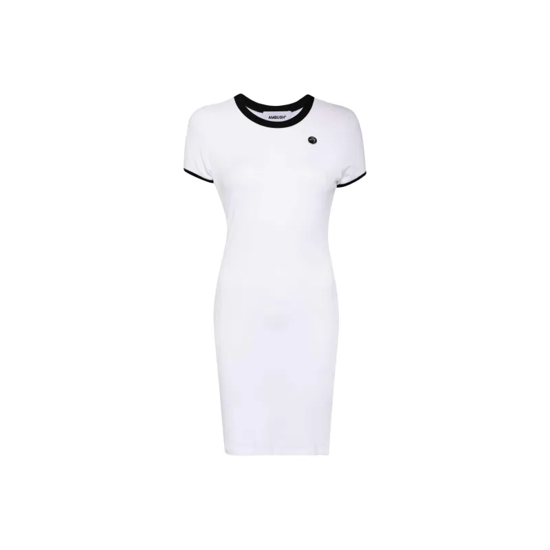 AMBUSH Logo plaque Fine knit Minidress-0