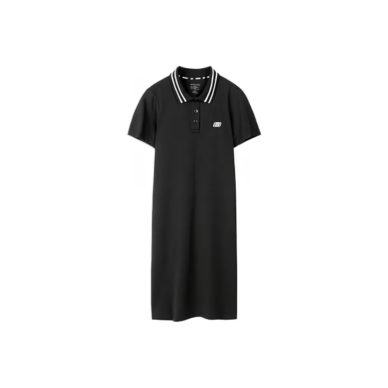 Skechers Short Sleeved Dress Women's Carbon Black-0